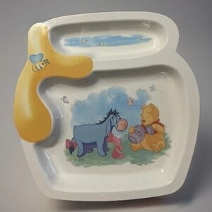 The First Years Disney Winnie the Pooh Melamine Divided Plate Honey Pot Shape
